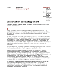 Conservation et développement