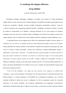 Le naufrage des dogmes libéraux.