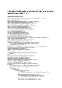 Consommations émergentes : la fin d`une société de