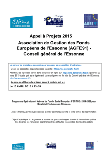 Appel à Projets 2015 Association de Gestion des Fonds Européens