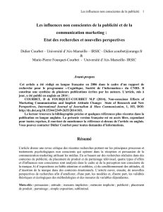 Les influences non conscientes de la publicité et de la