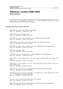 Ouvrages d`Emmanuel Lévinas en libre-accès