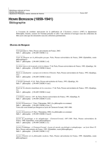 Sélection d`ouvrages consacrés à Bergson