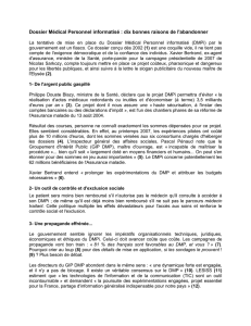 Dossier Médical Personnel informatisé : dix bonnes raisons de l
