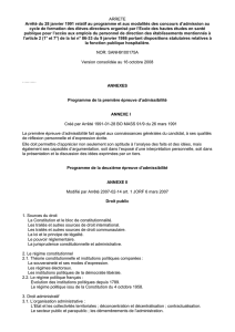 ARRETE Arrêté du 28 janvier 1991 relatif au programme et aux