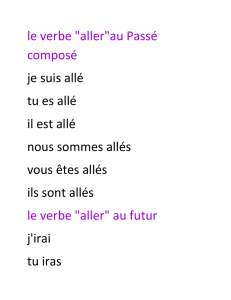 le verbe "aller"au Passé composé je suis allé tu es allé il est allé