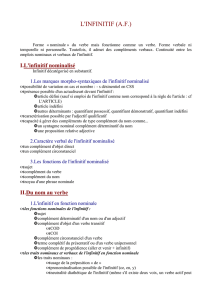 emploi de l`infinitif