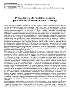 Propositions de la Fondation Copernic pour refonder l`indemnisation