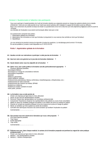 Annexe 4. Questionnaire à l`attention des participants Vous avez