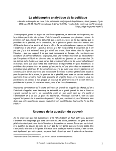 La philosophie analytique de la politique