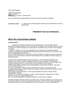 premiers pas aux urgences recit de la situation clinique