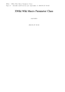 XWiki - XWiki Wiki Macro Parameter Class