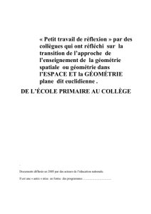 Enseignement de la géométrie de la géométrie plane t