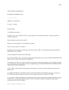 Page 1 COUR D`APPEL DE BORDEAUX DEUXI&Egrave;ME CHAMBRE