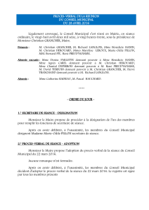 COMPTE RENDU DE LA REUNION - Cauville-sur-Mer