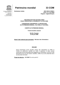 1. Le Comit&eacute; du patrimoine mondial a discut&eacute; lors de ses 31e et 32e