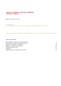 Annexes budg&eacute;taires - Minist&egrave;re de l`Economie, des Finances et de l