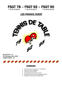 INFOS - Accueil ASP Tennis de Table