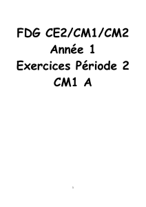 FDG CE2/CM1/CM2 Année 1 Exercices Période 2 CM1 A Semaine