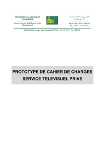 PROTOTYPE DE CAHIER DE CHARGES SERVICE TELEVISUEL