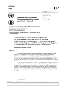 III. Rapport du Groupe de la gestion de l`environnement