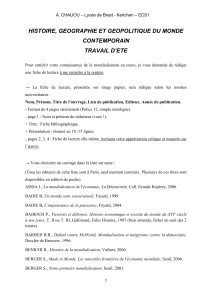 HISTOIRE, GEOGRAPHIE ET GEOPOLITIQUE DU MONDE