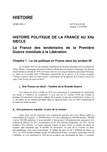 HISTOIRE POLITIQUE DE LA FRANCE AU XXe SIECLE
