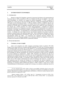 i. environnement &eacute;conomique