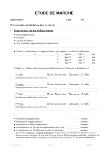 ETUDE DE MARCHE