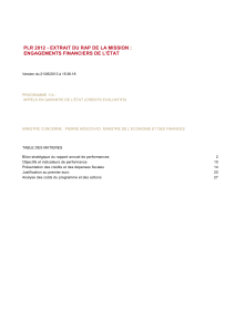 Annexes budg&eacute;taires - Minist&egrave;re de l`Economie, des Finances et de l