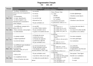 Programmation Français CE2 2010