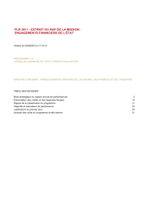 Annexes budg&eacute;taires - Minist&egrave;re de l`Economie, des Finances et de l