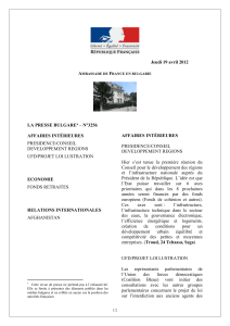 la presse bulgare[*] – n°3256 - Ambassade de France en Bulgarie