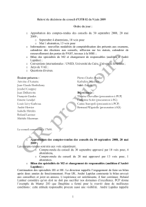 Relevé de décisions du conseil d`UFR 02 du 9 juin 2009 Ordre du