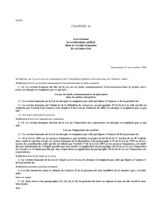 harmonisation de la terminologie fiscale (Loi de 2004 sur l`), L.O.