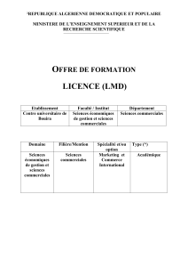 Licence Marketing et Commerce International