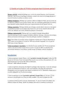 2.2 Quelle est la place de l`Union européenne dans l`économie