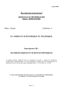 Annexe 1 à rendre avec la copie