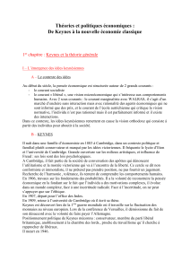 II &ndash; Qu`est ce que la nouvelle macro &eacute;conomie classique