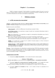 Chapitre 1 : La croissance