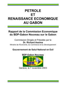 PETROLE ET RENAISSANCE ECONOMIQUE AU GABON Rapport
