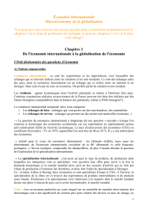 Économie Internationale Macroéconomie de la globalisation Il se