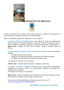 Licences Pro. En alternance Le jeudi 12 janvier 2017, M. Le Bras