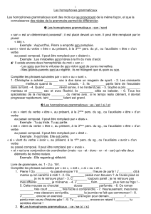 Les homophones grammaticaux