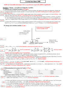 Corrigé Exercice II Cinétique ( 5 points)