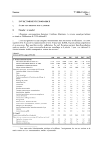 I. ENVIRONNEMENT &eacute;CONOMIQUE