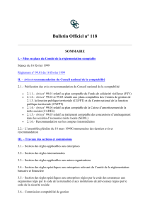 Bulletin Officiel n° 118 SOMMAIRE I. – Mise en place du Comité de