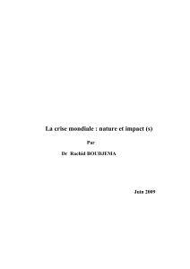 La crise mondiale : nature et impact (s) – Rachid Boudjema
