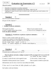 Evaluation de Grammaire n°2