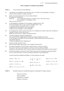 Le site : http://www.mathadonfe.fr/ Mise en équation et résolution d